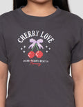 LITTLE M PIXEL CHERRY PRINT KAOS ANAK PEREMPUAN