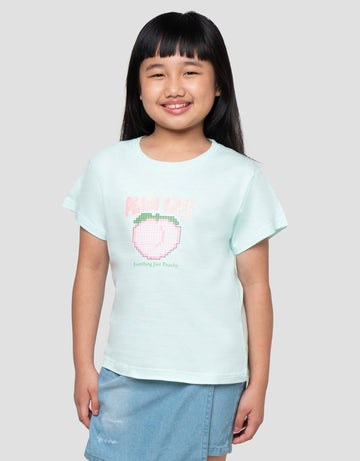 LITTLE M PIXEL PEACH PRINT KAOS ANAK PEREMPUAN
