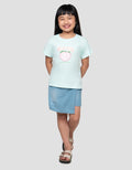 LITTLE M PIXEL PEACH PRINT KAOS ANAK PEREMPUAN