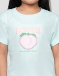 LITTLE M PIXEL PEACH PRINT KAOS ANAK PEREMPUAN