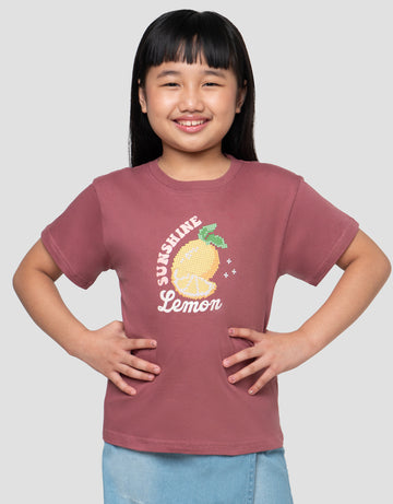 LITTLE M PIXEL LEMON PRINT KAOS ANAK PEREMPUAN