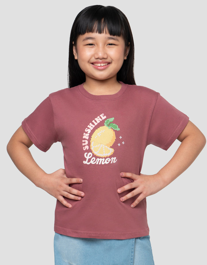 LITTLE M PIXEL LEMON PRINT KAOS ANAK PEREMPUAN