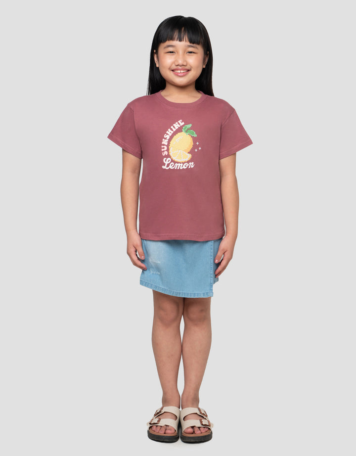 LITTLE M PIXEL LEMON PRINT KAOS ANAK PEREMPUAN