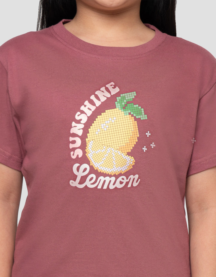LITTLE M PIXEL LEMON PRINT KAOS ANAK PEREMPUAN
