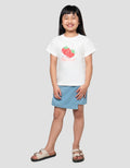 LITTLE M PIXEL STRAWBERRY PRINT KAOS ANAK PEREMPUAN