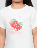 LITTLE M PIXEL STRAWBERRY PRINT KAOS ANAK PEREMPUAN