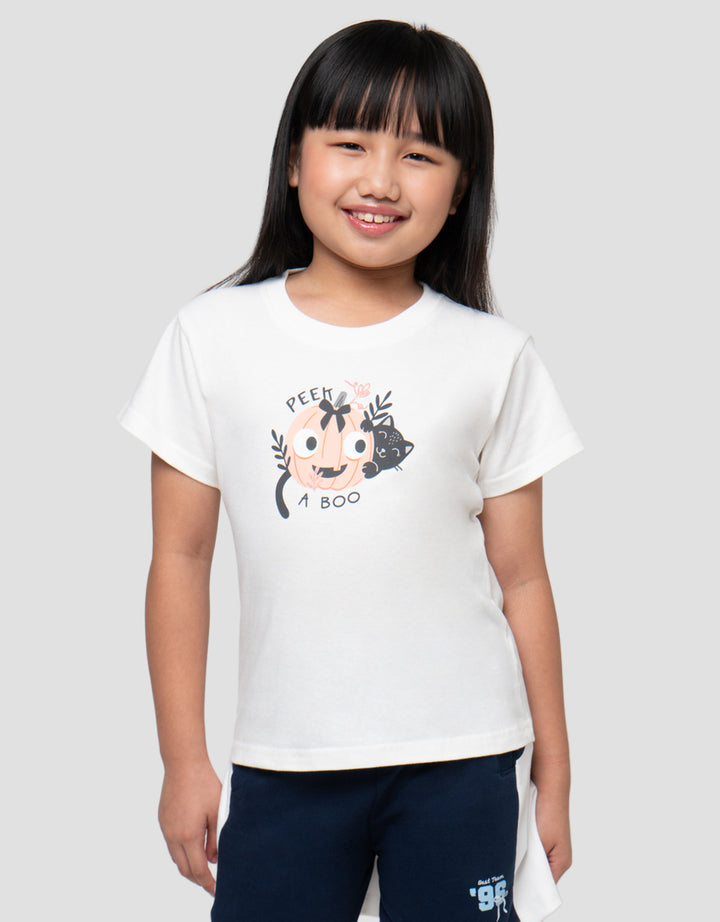 LITTLE M HALLOWEEN PEEK A BOO KAOS ANAK PEREMPUAN