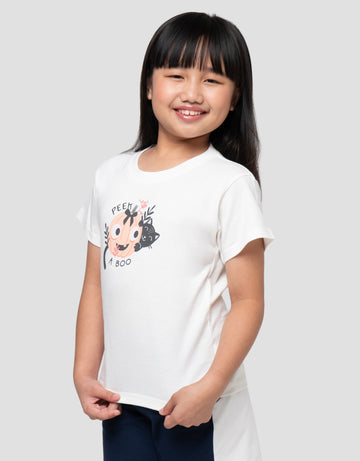 LITTLE M HALLOWEEN PEEK A BOO KAOS ANAK PEREMPUAN