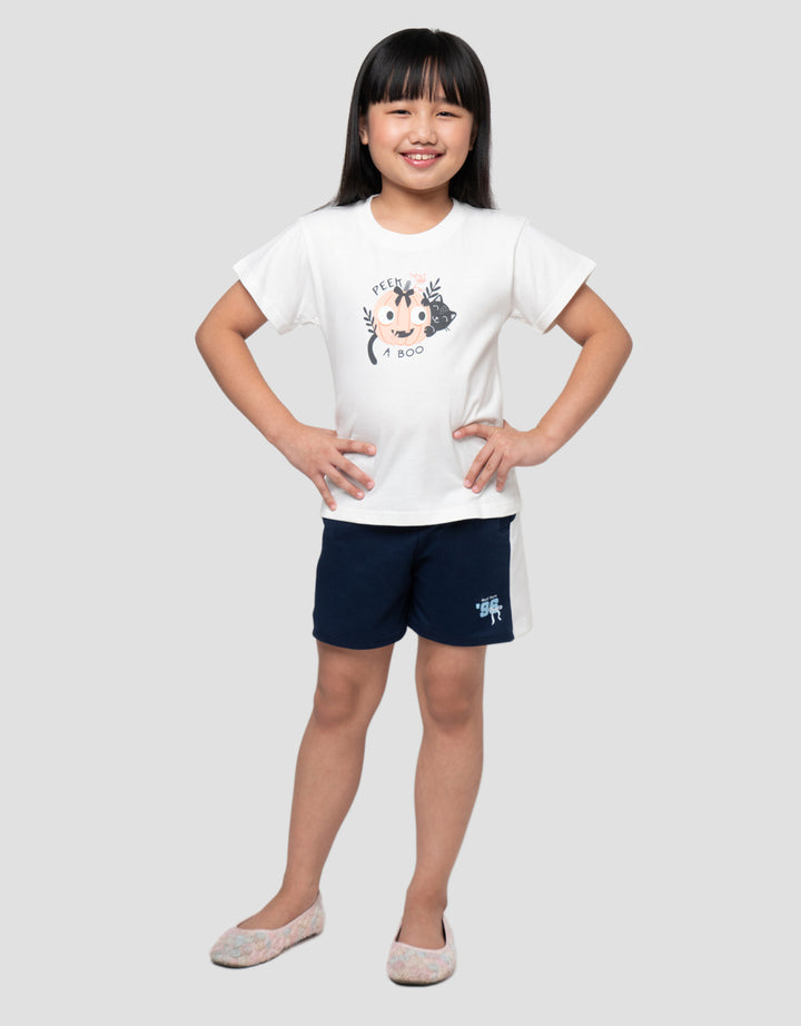 LITTLE M HALLOWEEN PEEK A BOO KAOS ANAK PEREMPUAN
