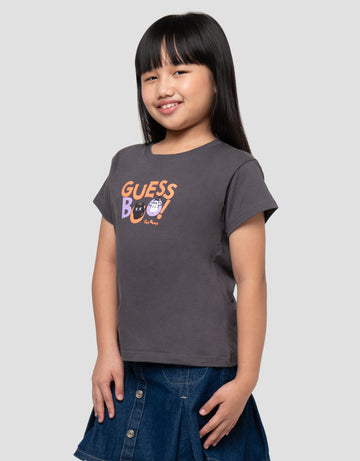 LITTLE M HALLOWEEN CAT GHOST KAOS ANAK PEREMPUAN