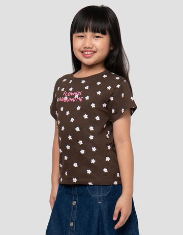 LITTLE M FLOWERS AROUND ME KAOS ANAK PEREMPUAN