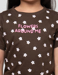 LITTLE M FLOWERS AROUND ME KAOS ANAK PEREMPUAN