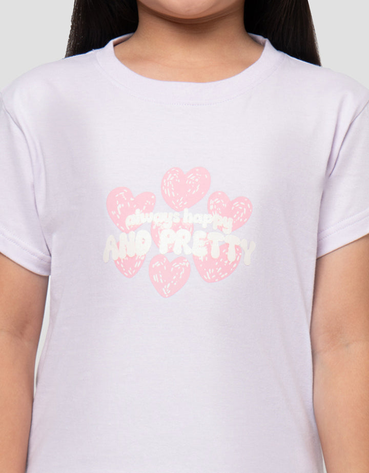 LITTLE M HAPPY AND PRETTY KAOS ANAK PEREMPUAN