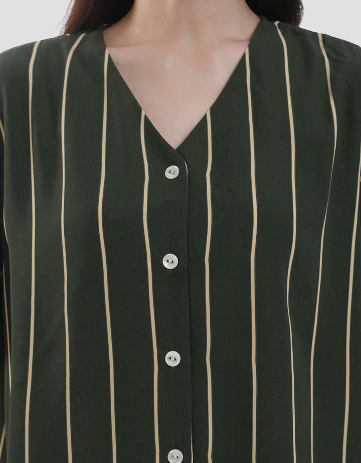 MxM Fullprint Stripes Setelan Piyama Wanita
