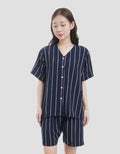 MxM Fullprint Stripes Setelan Piyama Wanita