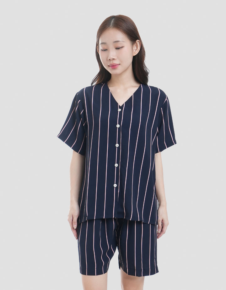 MxM Fullprint Stripes Setelan Piyama Wanita