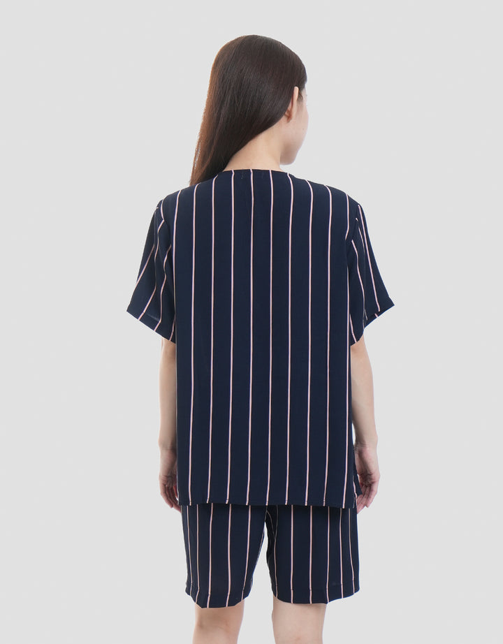 MxM Fullprint Stripes Setelan Piyama Wanita