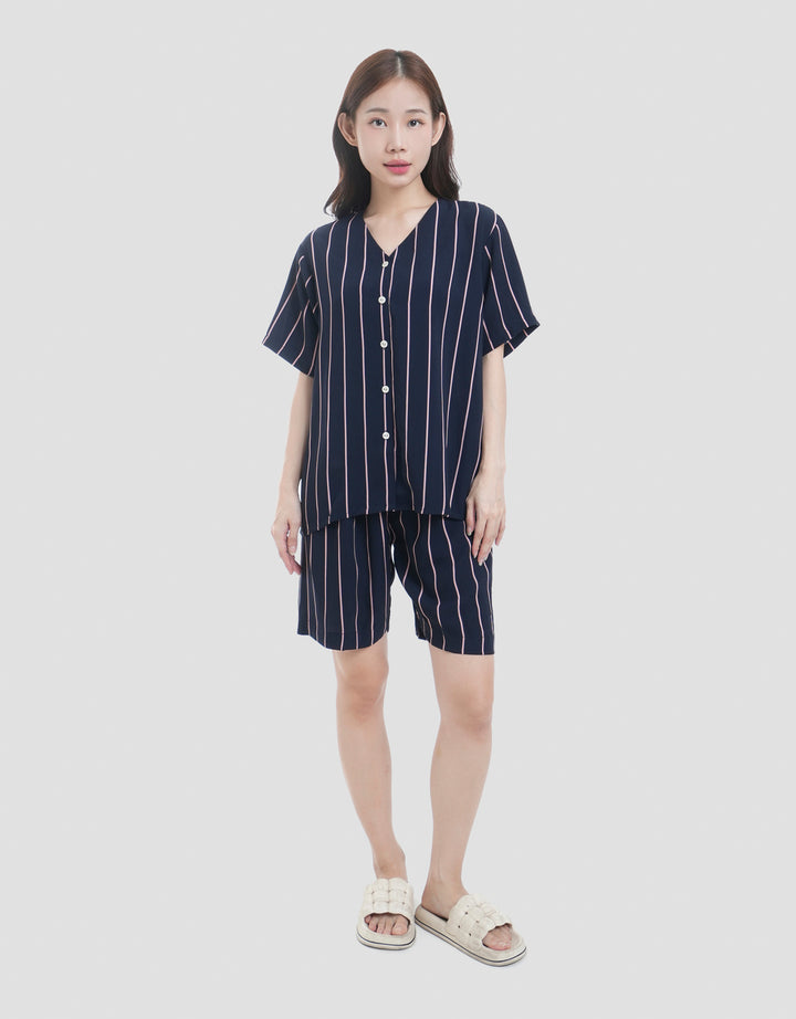 MxM Fullprint Stripes Setelan Piyama Wanita
