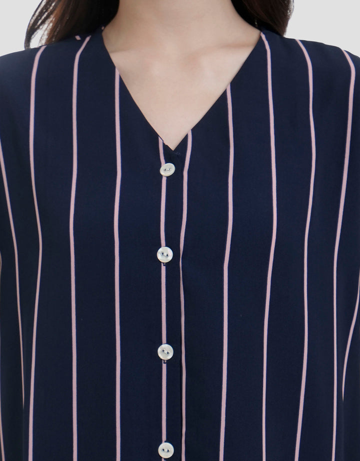 MxM Fullprint Stripes Setelan Piyama Wanita