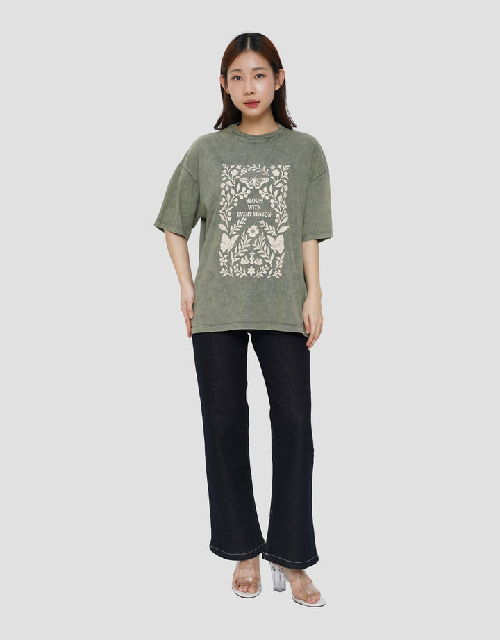 NEVADA WASH BLOOM KAOS OVERSIZE WANITA