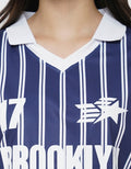NEVADA PRINT STRIPE CROP POLO WANITA