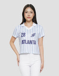 NEVADA PRINT STRIPE CROP POLO WANITA