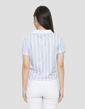 NEVADA PRINT STRIPE CROP POLO WANITA