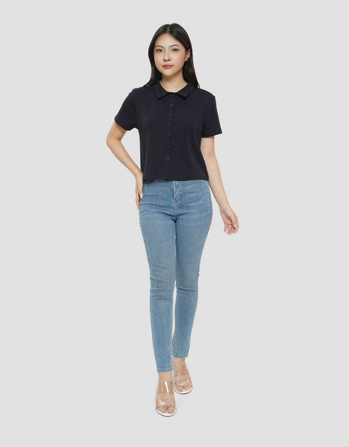 NEVADA SOLID RIB KAOS KERAH WANITA