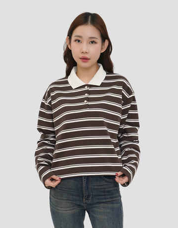 NEVADA COLLAR STRIPE SWEATER WANITA