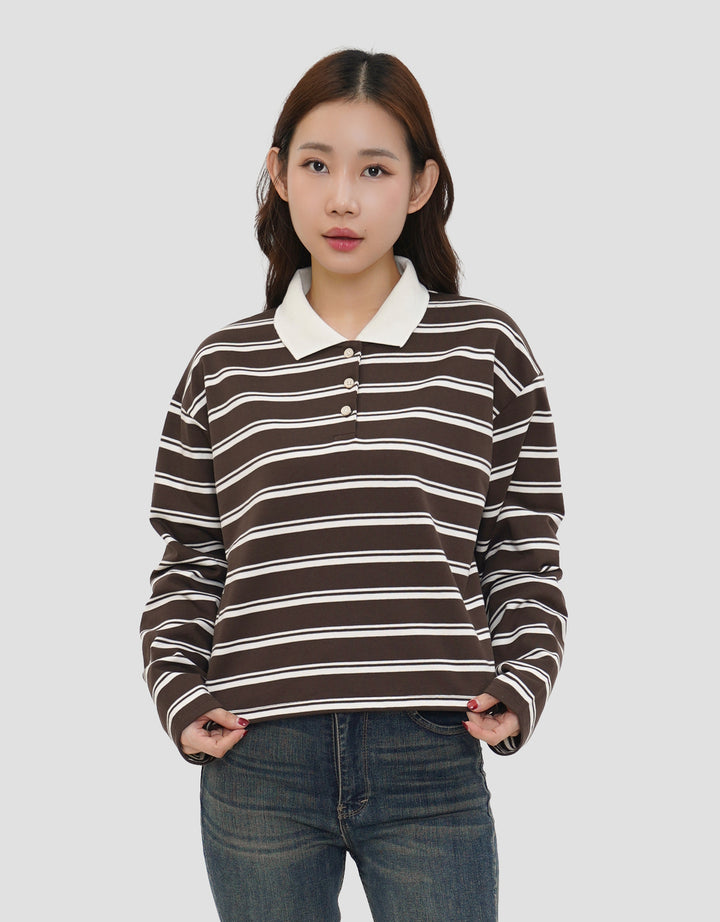 NEVADA COLLAR STRIPE SWEATER WANITA