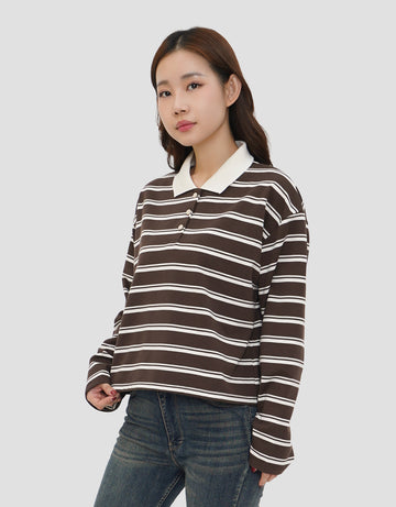 NEVADA COLLAR STRIPE SWEATER WANITA