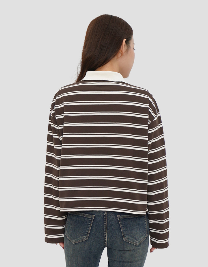 NEVADA COLLAR STRIPE SWEATER WANITA