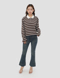 NEVADA COLLAR STRIPE SWEATER WANITA