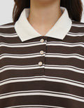 NEVADA COLLAR STRIPE SWEATER WANITA