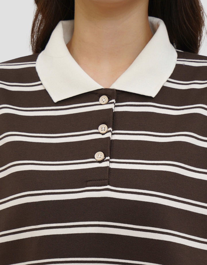 NEVADA COLLAR STRIPE SWEATER WANITA
