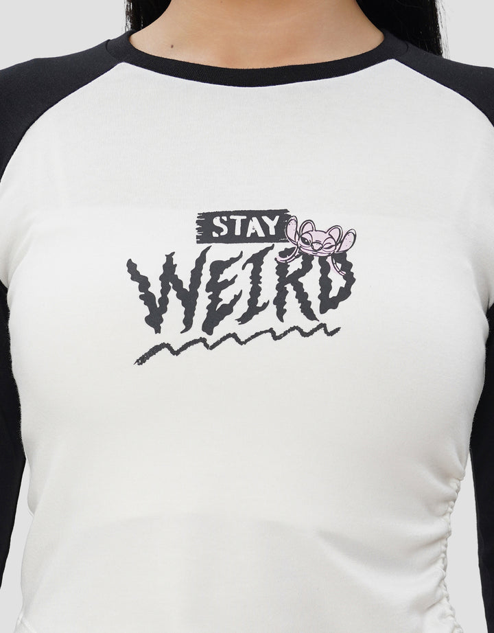 DISNEY STITCH STAY WEIRD KAOS WANITA