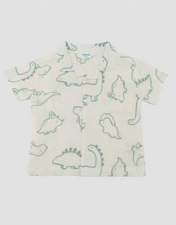 LITTLE M CUBAN COLLAR DINO KEMEJA BAYI