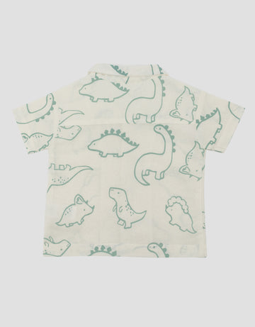 LITTLE M CUBAN COLLAR DINO KEMEJA BAYI