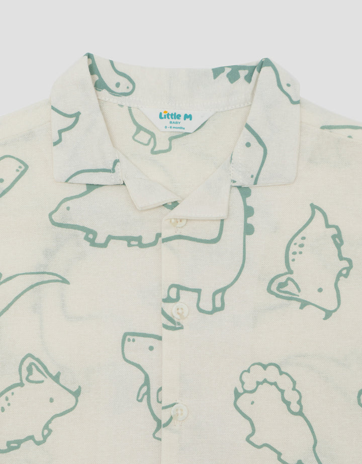 LITTLE M CUBAN COLLAR DINO KEMEJA BAYI