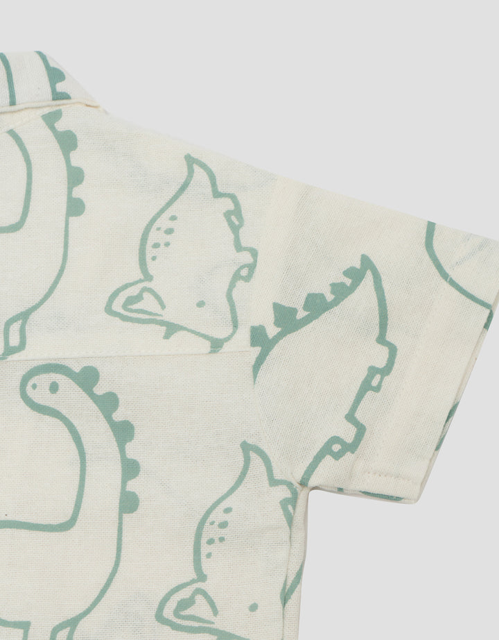LITTLE M CUBAN COLLAR DINO KEMEJA BAYI