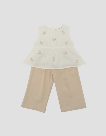 LITTLE M SLEEVELESS EMBRO SET PAKAIAN BAYI