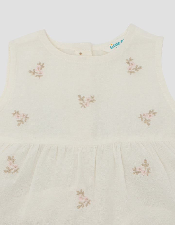 LITTLE M SLEEVELESS EMBRO SET PAKAIAN BAYI