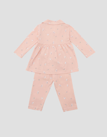 LITTLE M FLOWERS BUNNY PAKAIAN SETELAN PIYAMA BAYI