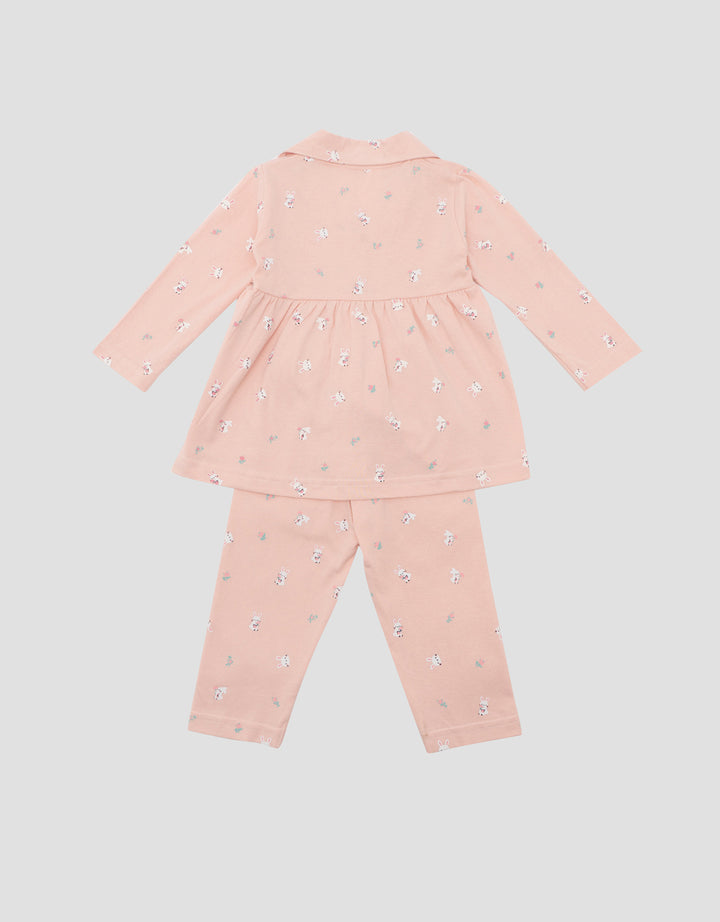 LITTLE M FLOWERS BUNNY PAKAIAN SETELAN PIYAMA BAYI
