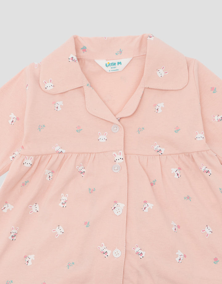 LITTLE M FLOWERS BUNNY PAKAIAN SETELAN PIYAMA BAYI