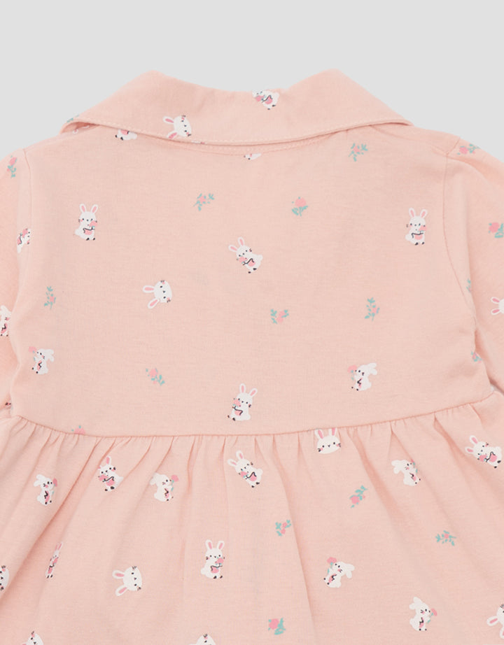 LITTLE M FLOWERS BUNNY PAKAIAN SETELAN PIYAMA BAYI
