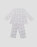 LITTLE M RUFFLE FULLPRINT LOVES PAKAIAN SETELAN PIYAMA BAYI