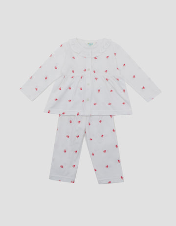 LITTLE M RUFFLE FULLPRINT LOVES PAKAIAN SETELAN PIYAMA BAYI