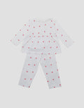 LITTLE M RUFFLE FULLPRINT LOVES PAKAIAN SETELAN PIYAMA BAYI
