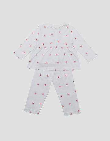 LITTLE M RUFFLE FULLPRINT LOVES PAKAIAN SETELAN PIYAMA BAYI